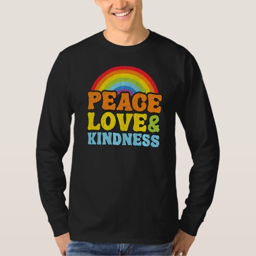 Anti Bullying Rainbow Peace Hippie Peace Love  Ki T_Shirt