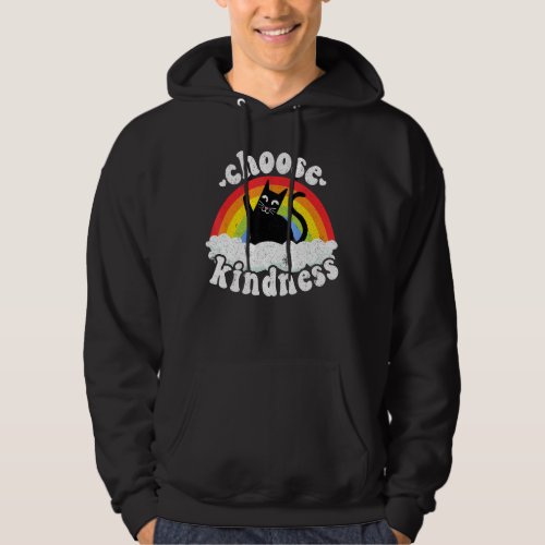 Anti Bullying Rainbow Peace Kind Hippie Cat Choose Hoodie