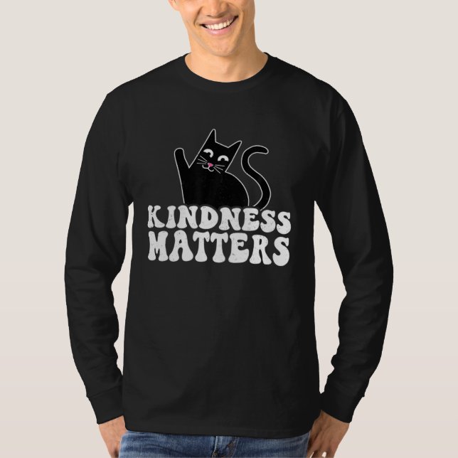 Anti Bullying Rainbow Sped Eacher Cat Kindness Mat T-Shirt (Front)