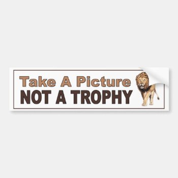 Anti Canned Hunting. Take A Picture  Not A Trophy Bumper Sticker by Stickies at Zazzle