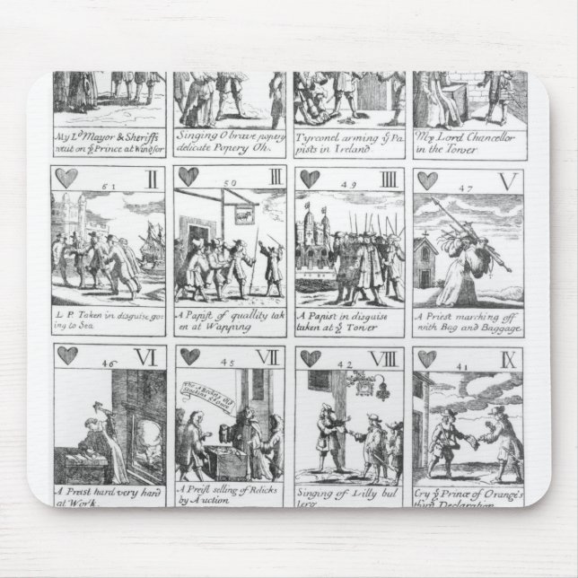 Anti-catholic playing cards commemorating mouse pad (Front)