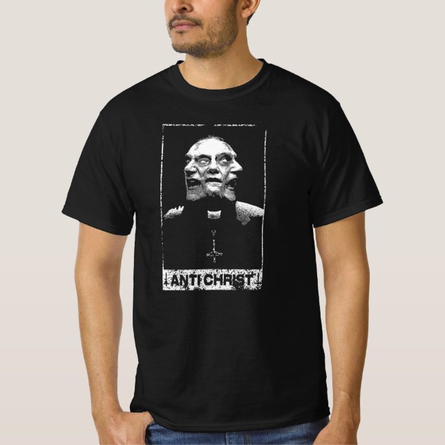 ANTI-CHRIST, BURN THE PRIESTM SATANIC TEE (Front)