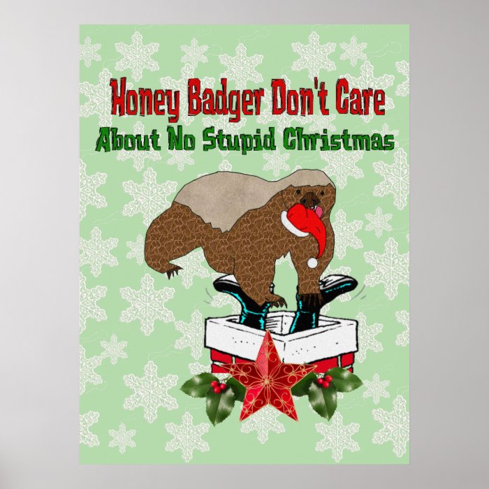 Anti Christmas Honey Badger Print