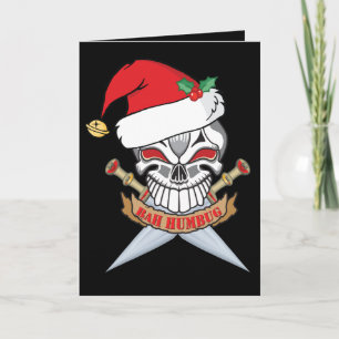 Anti-Christmas Santa Pirate Skull Holiday Card