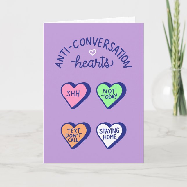 Anti-Conversation Heart Valentine's Day Card (Front)