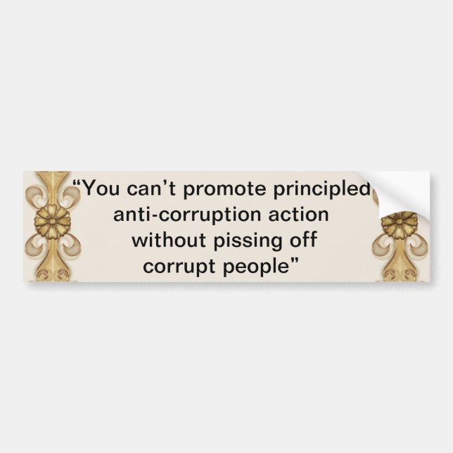 Anti-Corruption Bumper Sticker (Front)