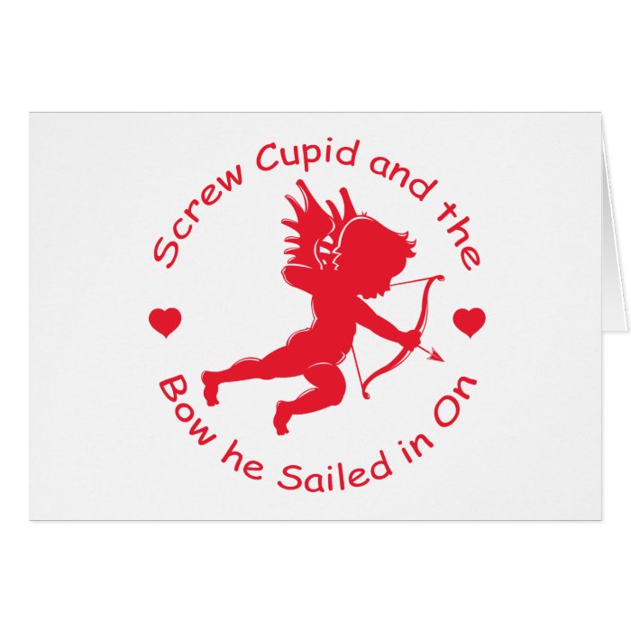 Anti Cupid Gear Greeting Card