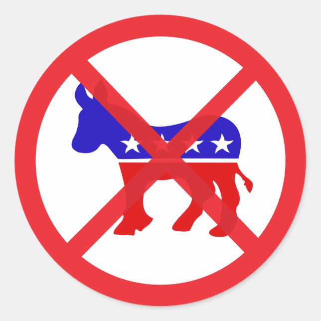 Anti-Democrat popular political Classic Round Sticker (Front)