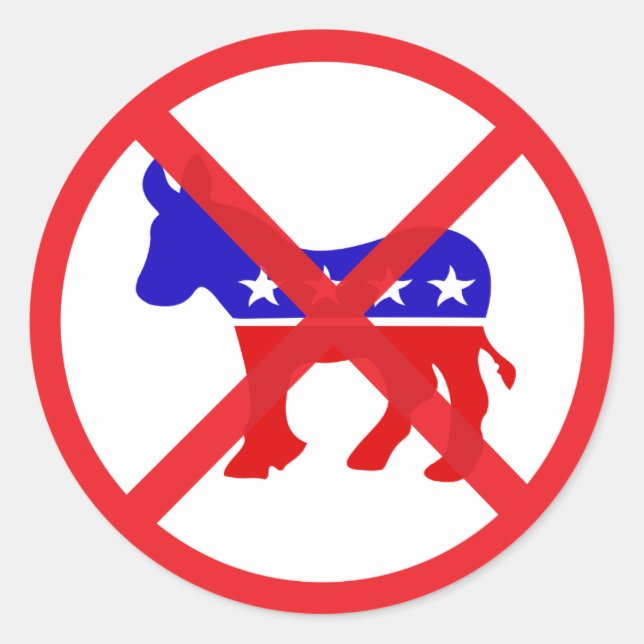 Anti-Democrat popular political Classic Round Sticker (Front)