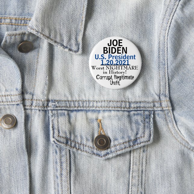 Anti Democrat President Biden EDIT Name  Button (In Situ)