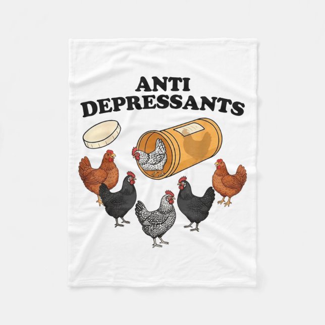 Anti Depressants Chicken  Fleece Blanket (Front)