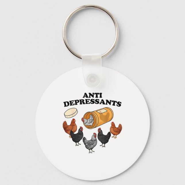 Anti Depressants Chicken  Keychain (Front)