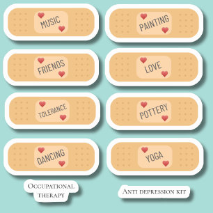 Anti depression bandaid kit Custom Vinyl Sticker
