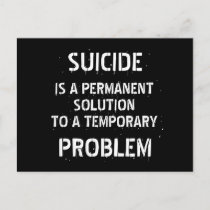 Anti Depression Suicide Prevention Postcard