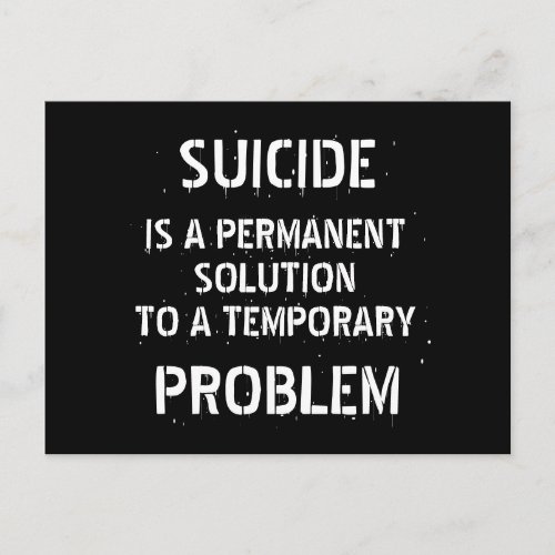 Anti Depression Suicide Prevention Postcard