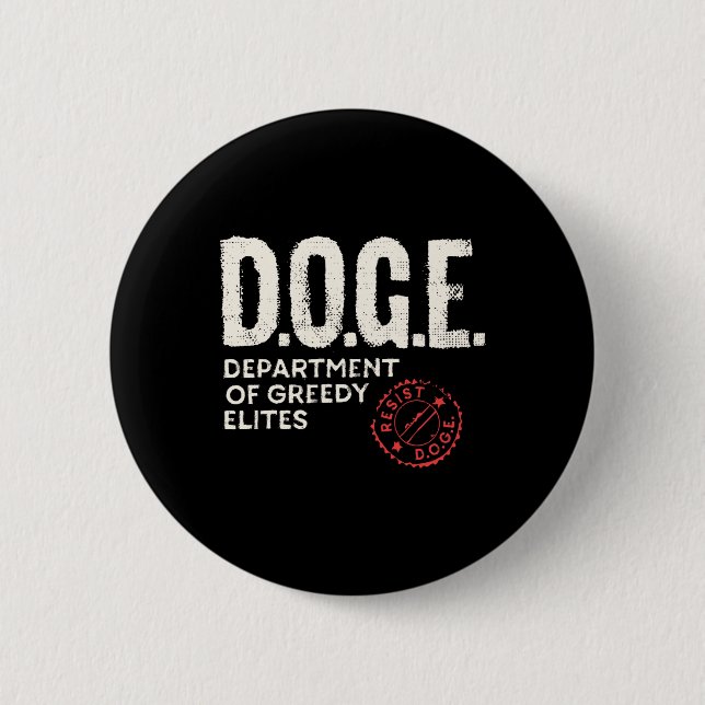 Anti Doge D.o.g.e. Real Meaning Definition  Button (Front)