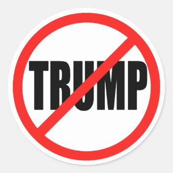 Anti Donald Trump 2016 Round Election Stickers by Spookies at Zazzle