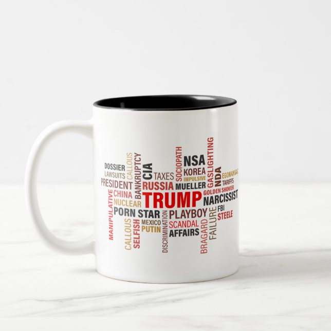 Anti Donald Trump 2020 Two-Tone Coffee Mug (Left)