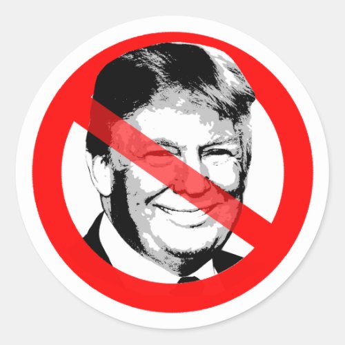 Anti Donald Trump Crossed Out Face Classic Round Sticker