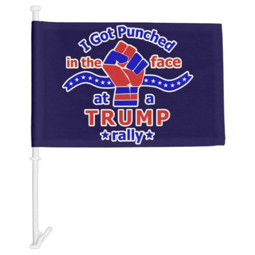 Anti Donald Trump Funny Punched in Face Car Flag