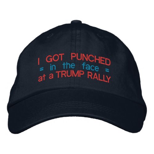 Anti Donald Trump Funny Punched in Face Election Embroidered Baseball Hat