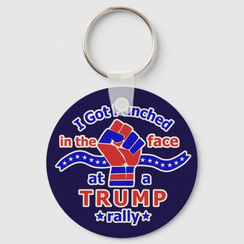 Anti Donald Trump Funny Punched in Face Keychain