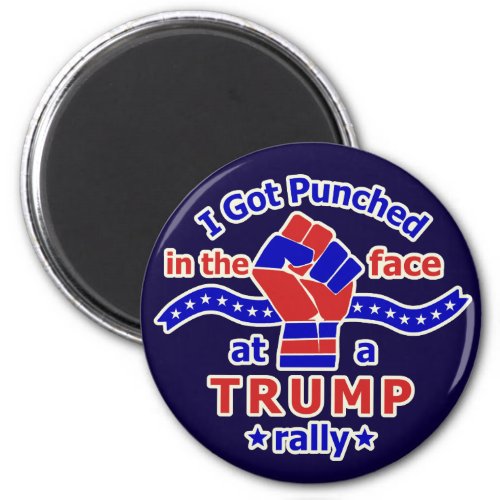 Anti Donald Trump Funny Punched in Face Magnet