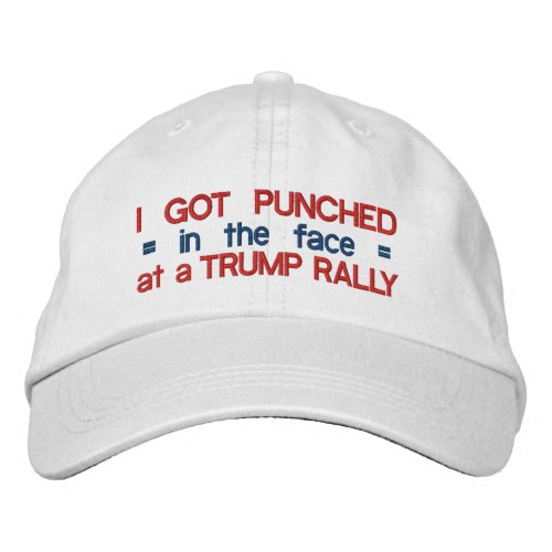 Anti Donald Trump Funny Punched in Face Political Embroidered Baseball Hat