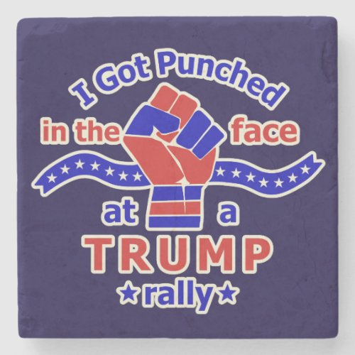 Anti Donald Trump Funny Punched in Face Stone Coaster