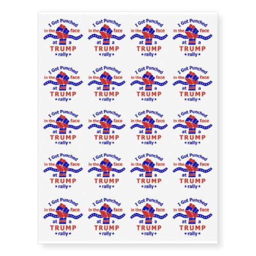 Anti Donald Trump Funny Punched in Face Temporary Tattoos