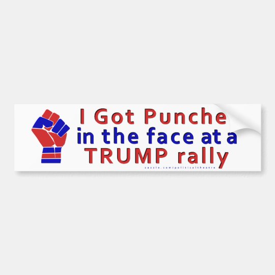 Anti Donald Trump Funny Punched in Face V1 Bumper Sticker | Zazzle.com