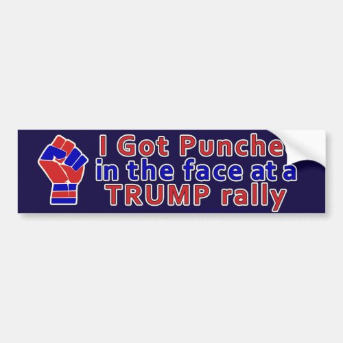 Anti Donald Trump Funny Punched in Face V2 Bumper Sticker