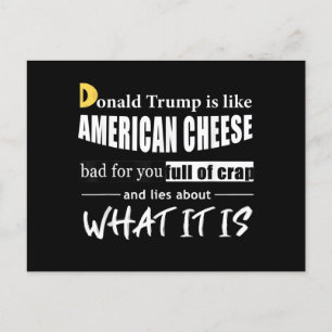 Anti Donald Trump is like American Cheese Women Holiday Postcard