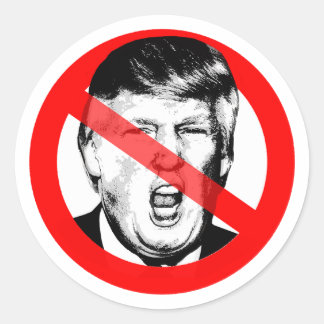 Anti Donald Trump Mouth Crossed Out Face Classic Round Sticker