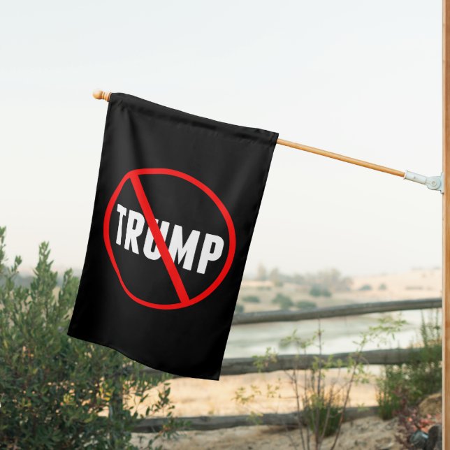 Anti Donald Trump Political House Flag (Insitu (Back))