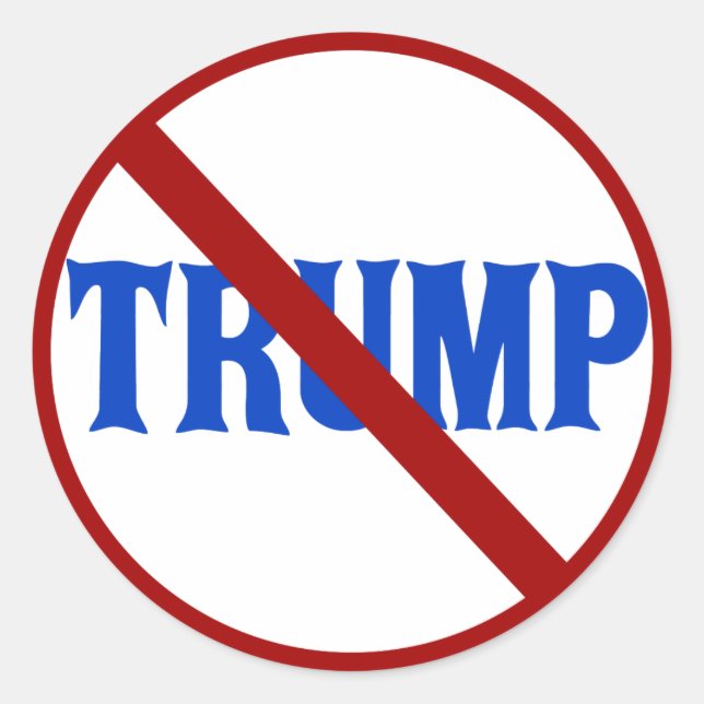 Anti Donald Trump Red X Classic Round Sticker (Front)