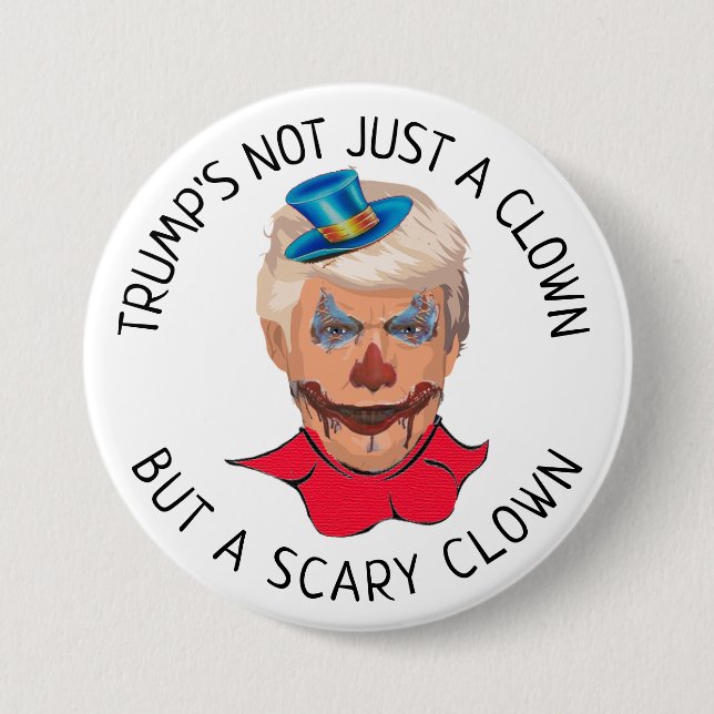 Anti Donald Trump Scary Clown Button (Front)