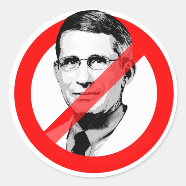 ANTI DR FAUCI CLASSIC ROUND STICKER (Front)