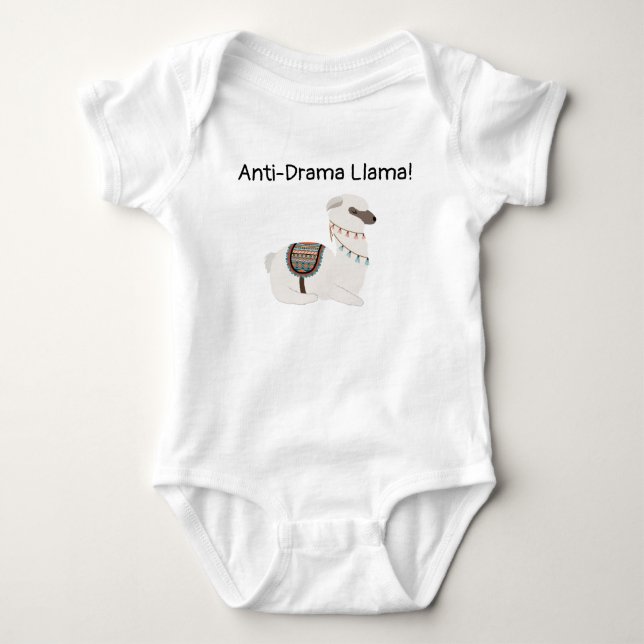 Anti-Drama Llama Baby Bodysuit (Front)