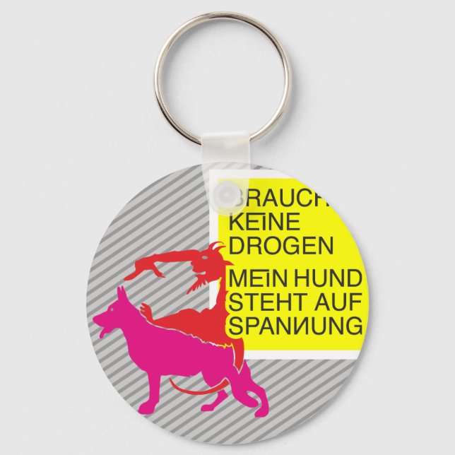 Anti Drogen Hund Keychain (Front)