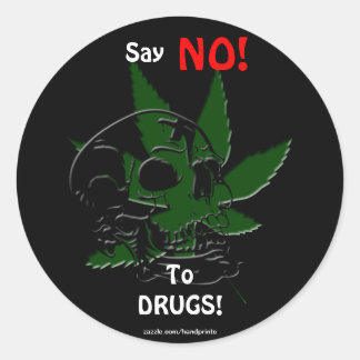Anti-Drug Skull and Pot Plant Campaign Stickers