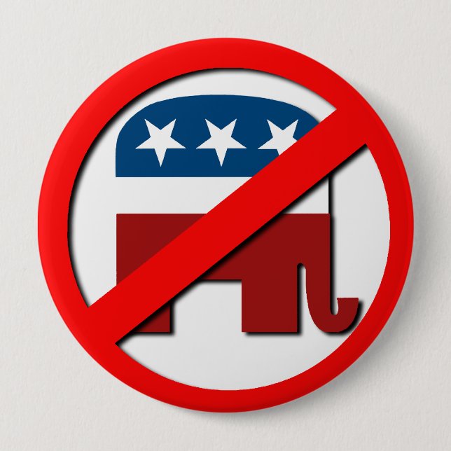 ANTI-ELEPHANT / ANTI-REPUBLICAN BUTTON (Front)