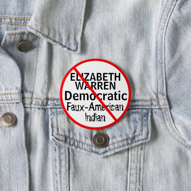 Anti-Elizabeth Warren Democratic Party Button (In Situ)