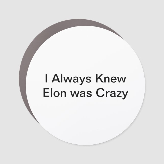 Anti-Elon Bumper Sticker Car Magnet (Front)