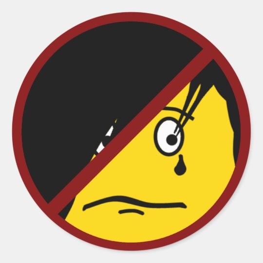 Anti EMO emoticon Sticker | Zazzle