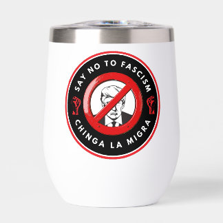 Anti-Facism Denim Jacket Thermal Wine Tumbler