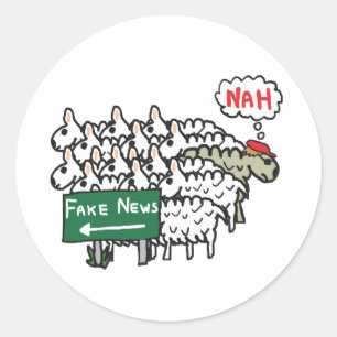 Anti Fake News Classic Round Sticker