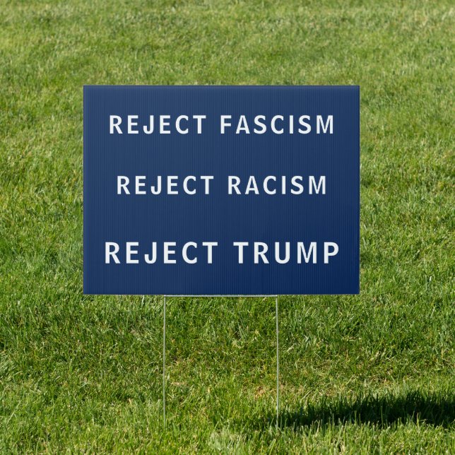 Anti Fascism, Anti Racism Anti Trump yard sign (Insitu)