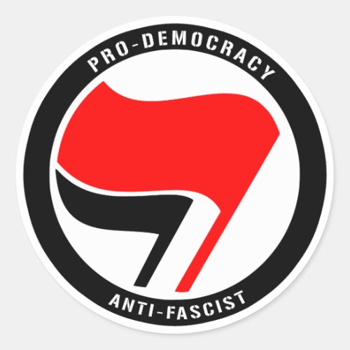 Anti_Fascism Pro Democracy Classic Round Sticker