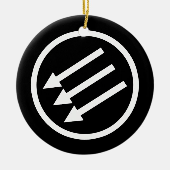 Anti-Fascism White Arrows Ceramic Ornament (Front)